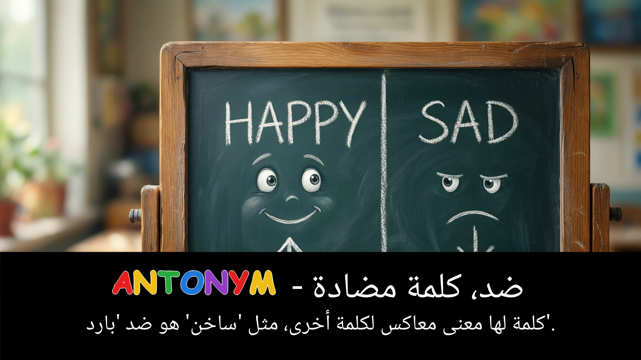 Arabic Illustration for antonym